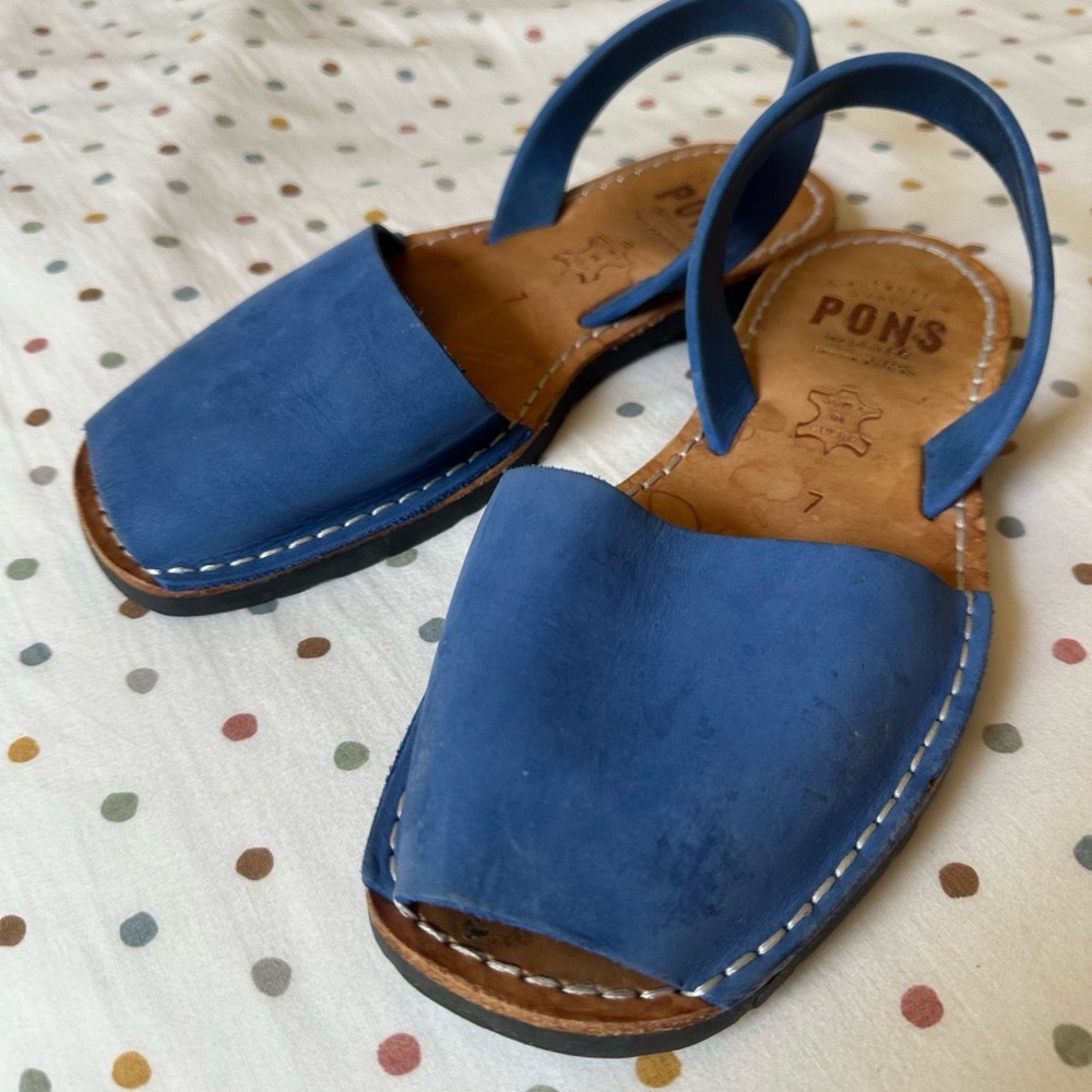 Pons royal Blue Leather Sandals